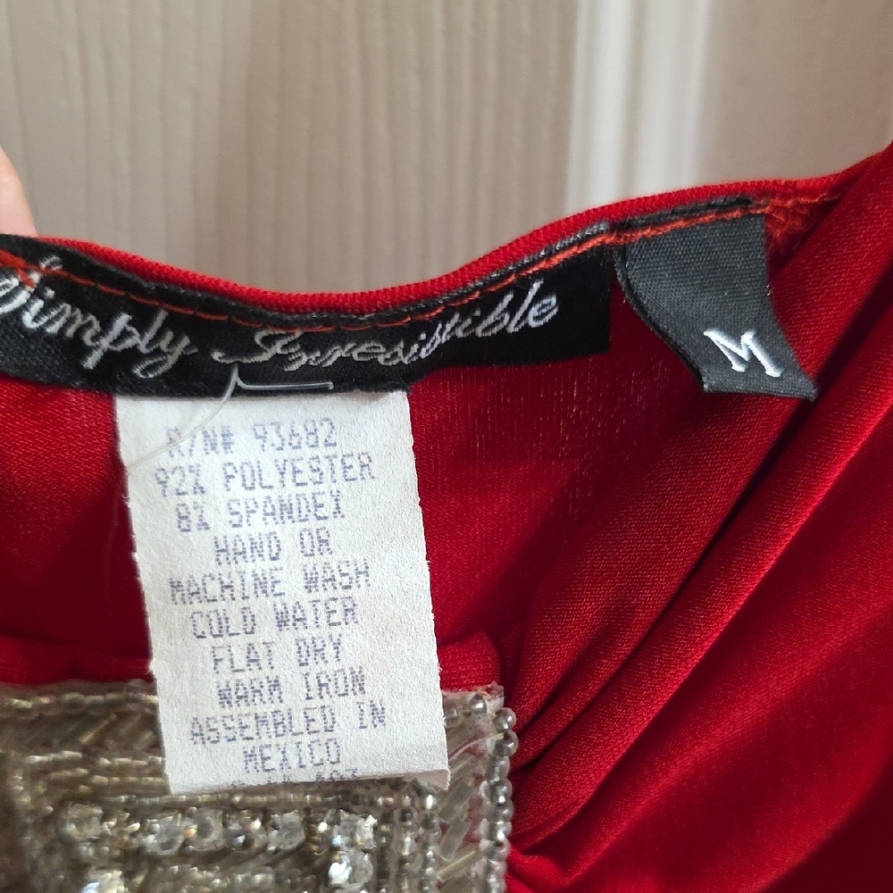 Simply Irresistible Red Tiered Camisole with Square Metallic Accent Size M - Picture 3 of 7